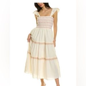 NWOT Madewell Lucie smocked tiered midi dress XS ($138)